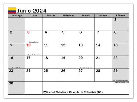 mes de junio 2024 colombia